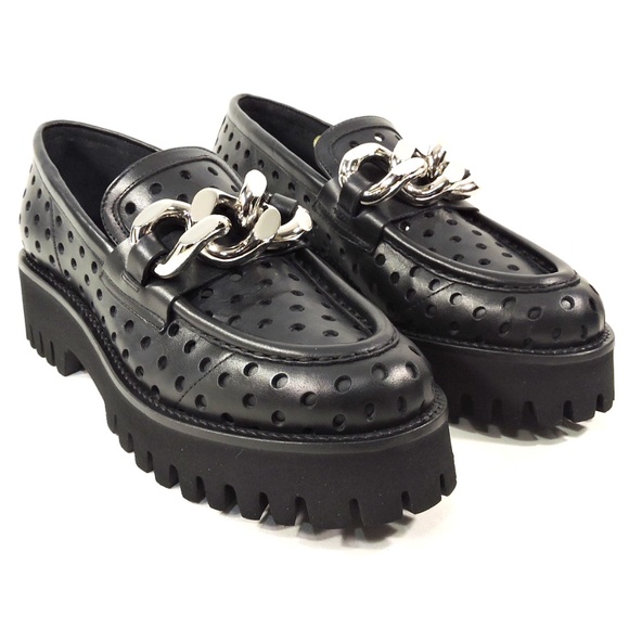 CASADEI 🇮🇹 WOMENS BLACK LEATHER COMFORT SUMMER LOAFERS - Picture 2 of 7